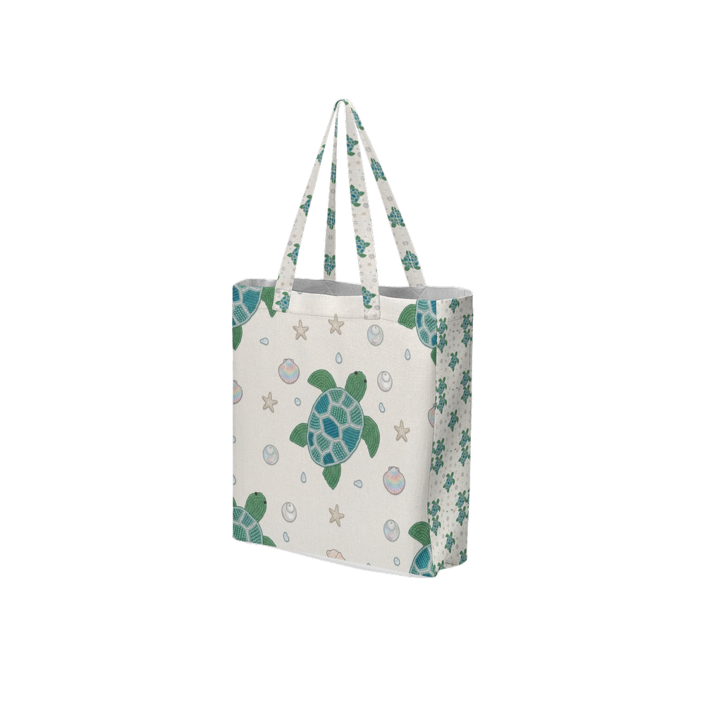"Coastal Turtle" Luxe Recycled Tote Bag | Selene Luxe
